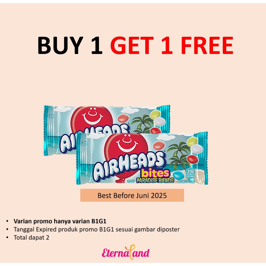 

Airheads Bites Candy - permen airheads impor usa