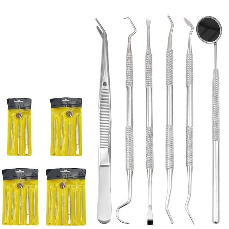 Stainless steel set instrumen kaca mulut pindet sonde kesehatan kecantikan gigi mulut wajah mata tel