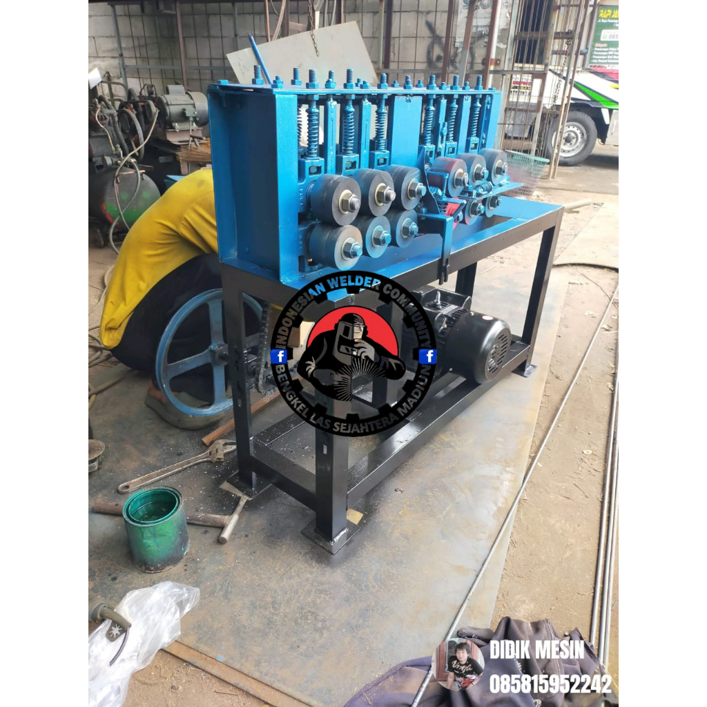 Mesin 3in1 Bambu Belah Irat Serut Keluar 3 dan 4 Komplit Penggerak