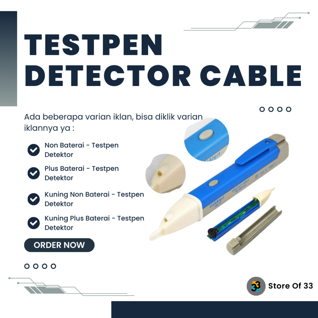 Tespen Listrik Cek Kabel Putus Otomatis Bunyi / Alat Deteksi Aliran Arus Pen Tester / tespen detekto