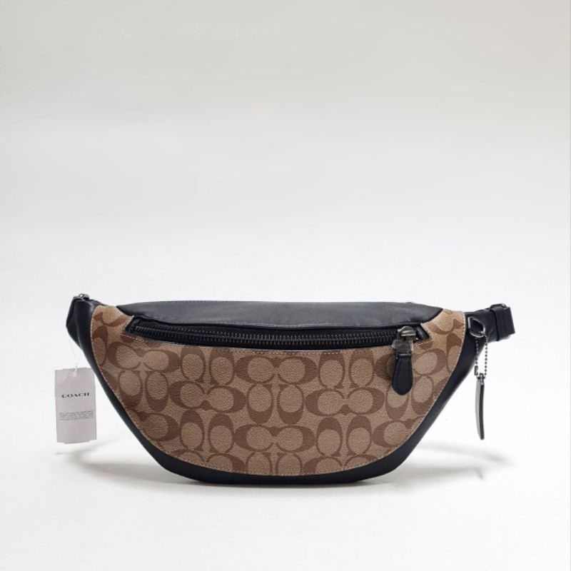 COACH 78777 WARREN BELT BAG SIG KHAKI BLACK