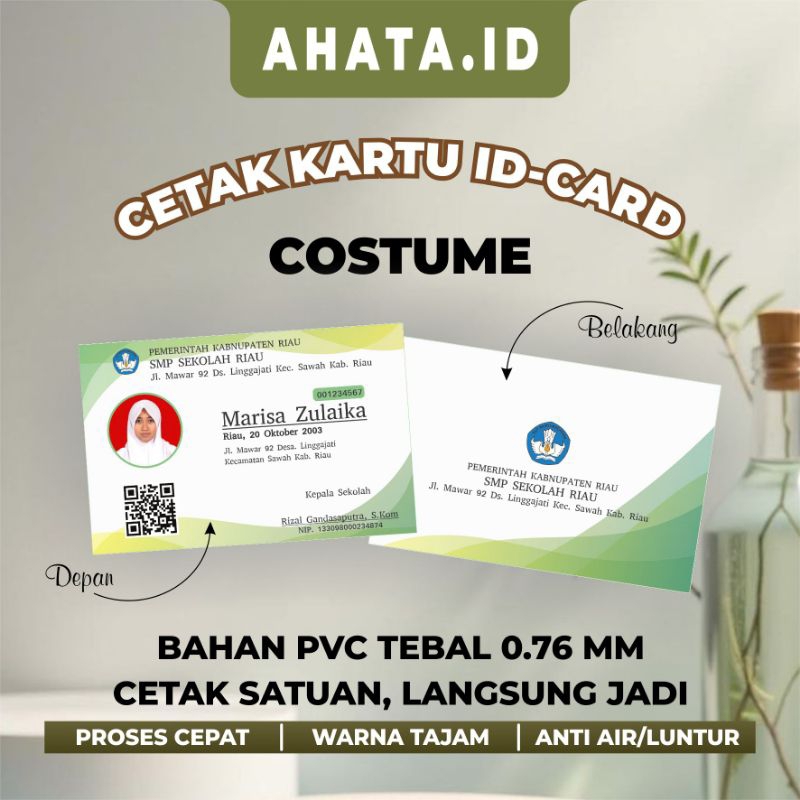 

CETAK ID CARD SATUAN - CETAK KARTU SATUAN - CETAK ID CARD KILAT - CETAK KARTU LANGSUNG JADI - AHATA.ID