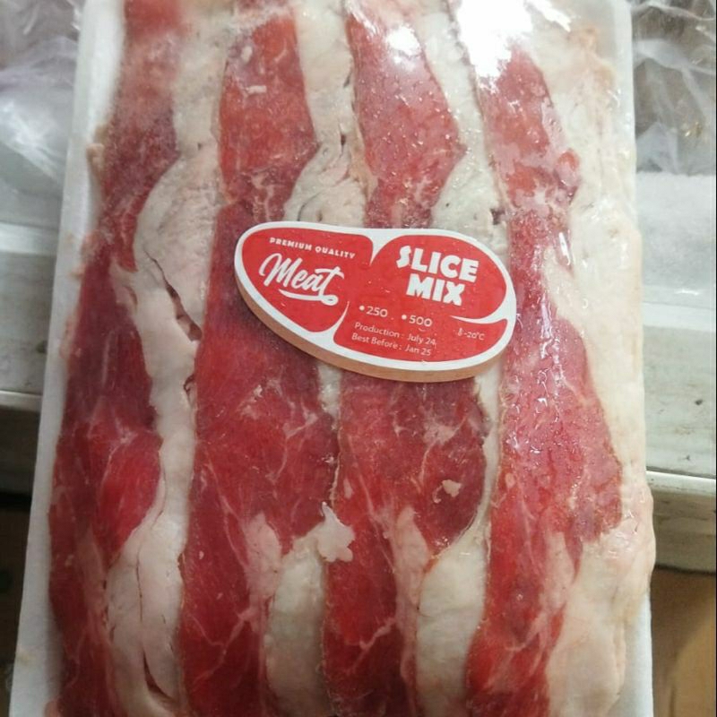 

Daging Sapi Shortplate Beef Slice 500gr Varian Mix US/AUS( fat)