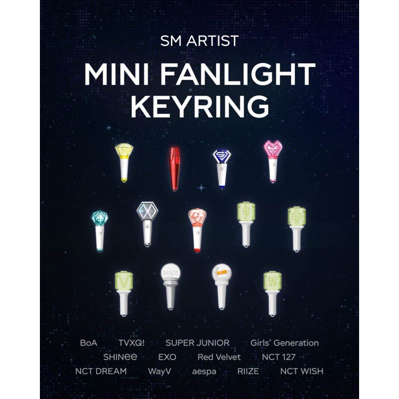 [OPEN PO - HANDCARRY] SM ARTIST OFFICIAL MINI FANLIGHT KEYRING - LIGHT TOK