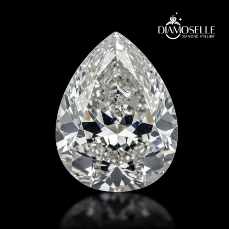 Diamoselle - Lab Grown Berlian Pear Color D - Cutting Excellent, Polish Excellent, Symmetry Excellen