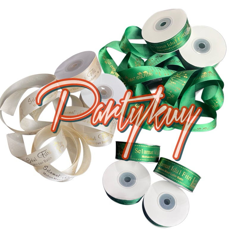 

Pita Lebaran Idul Fitri 2 inch Pita Idul Fitri Per 1 meter Pita Hampers Lebaran Idul Fitri Partykuy