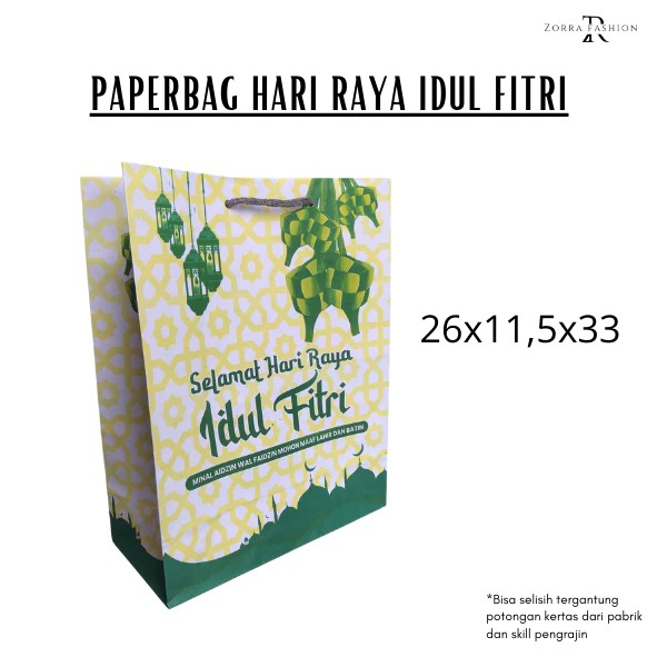 

PAPER BAG HARI RAYA IDUL FITRI UK 26X11,5X33 / PAPERBAG SELAMAT HARI RAYA IDUL FITRI