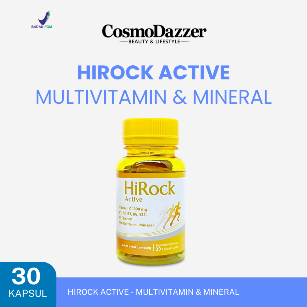 HIROCK ACTIVE - MULTIVITAMIN + MINERAL - AMAN UNTUK LAMBUNG ISI 30 & 100 || SUPLEMEN KESEHATAN