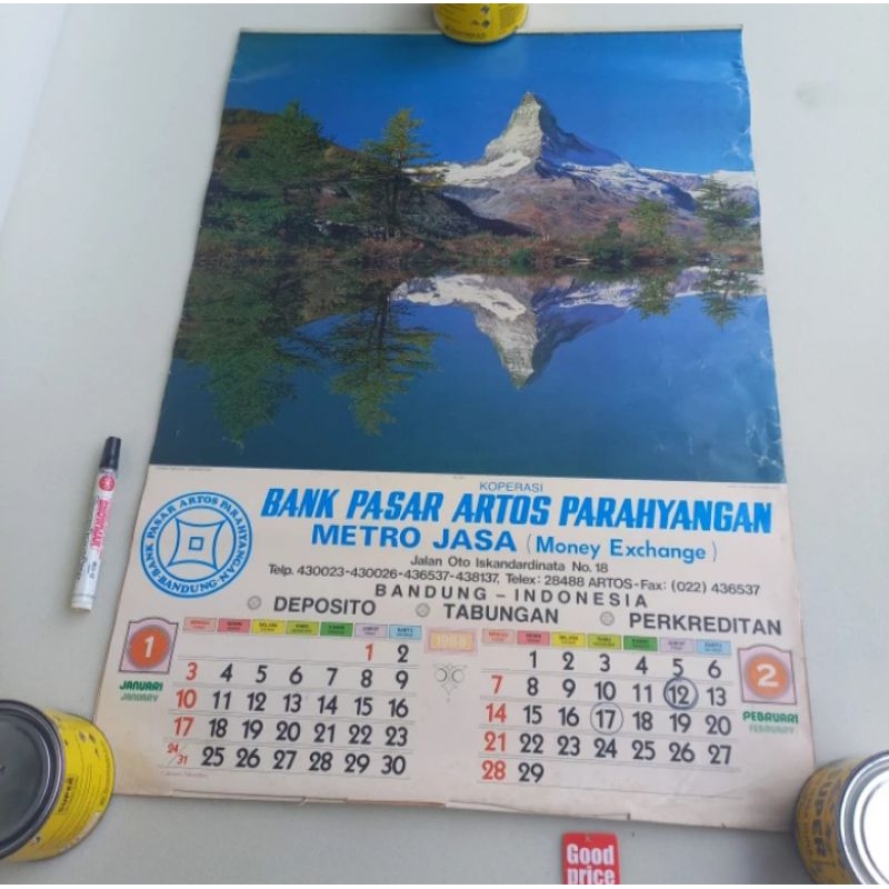 

Kalender 1988 besar gambar pemandangan LN