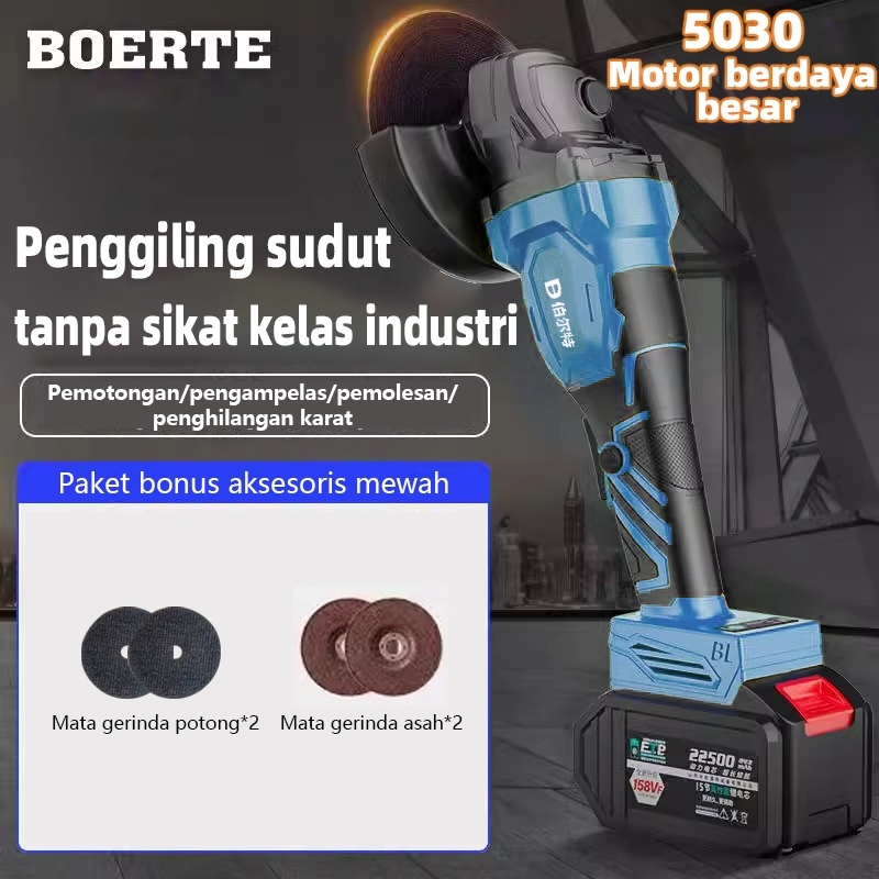 Mesin Gerinda Tangan Cordless Brushless Baterai Litium / Angle Grinder Cordless Brushless