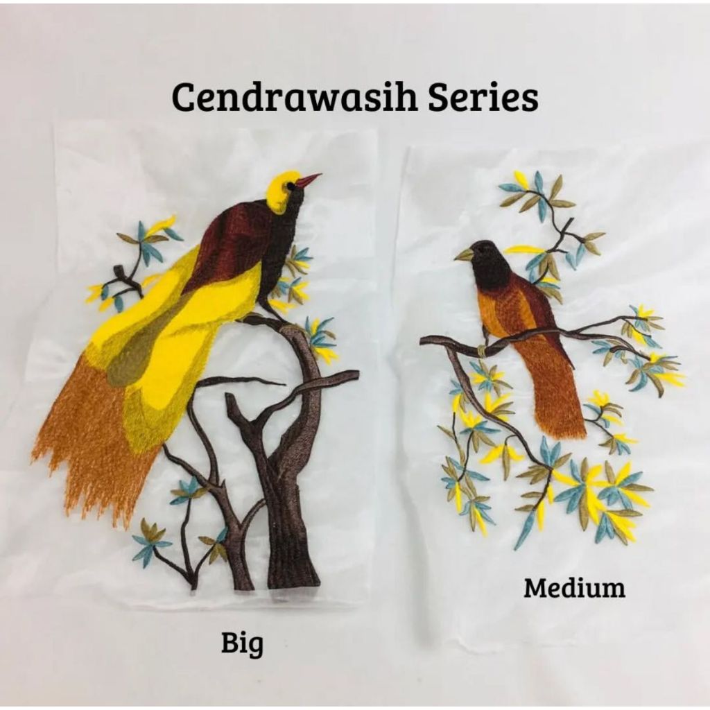 1Pc Bordir Jahit Burung Cendrawasih