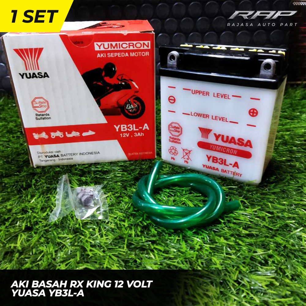 AKI RX KING 12 VOLT BATRAI RX KING NINJA SATRIA KONVENSIONAL BASAH YUASA YB3L-A
