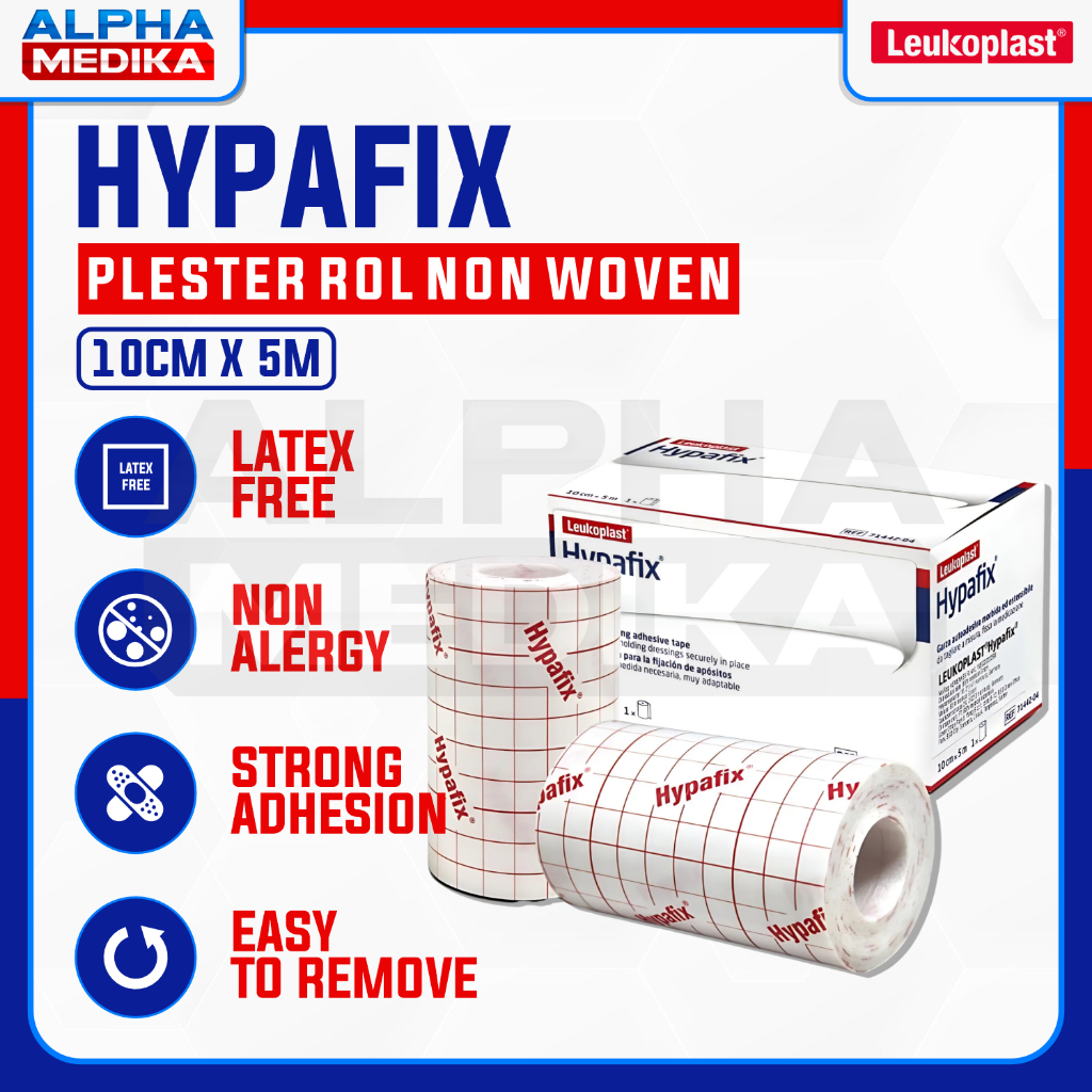 Hypafix - Plester Elastis 10cm X 5m Non Woven Polyster / Plester Luka / Penutup Luka / Perban