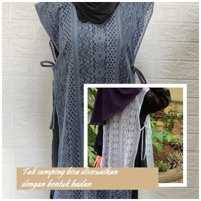 OUTER BROKAT LONG VEST MALIKA VEST MALIKA BROKAT PANJANG MURAH vest brukat malika, vest tali samping