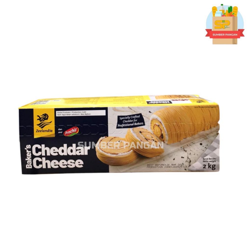 

Zeelandia Prochiz Baker's Cheddar Cheese 2 kg/ Keju Cheddar/ keju