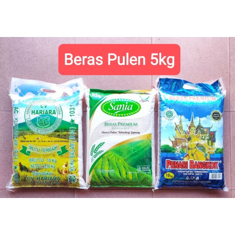 

5kg Beras Pulen : Kuku Balam / Sania / Penari Bangkok