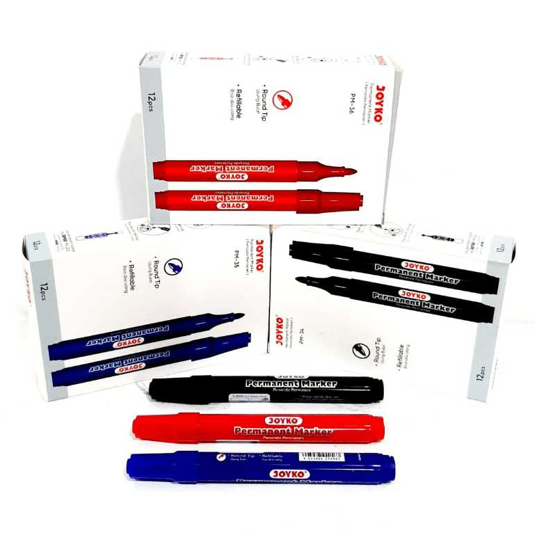 

Grosir (1pcs) SPIDOL PERMANENT MARKER PM-35 BISA ISI ULANG JOYKO ORIGINAL