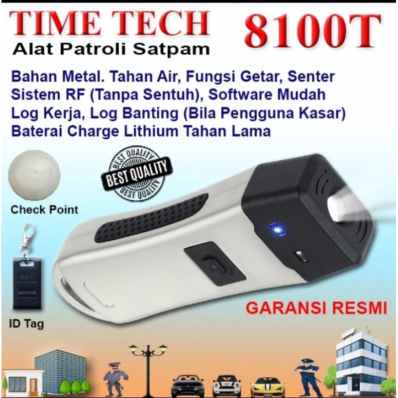 Alat patroli satpam security Time tech 8100T bahan metal tahan air