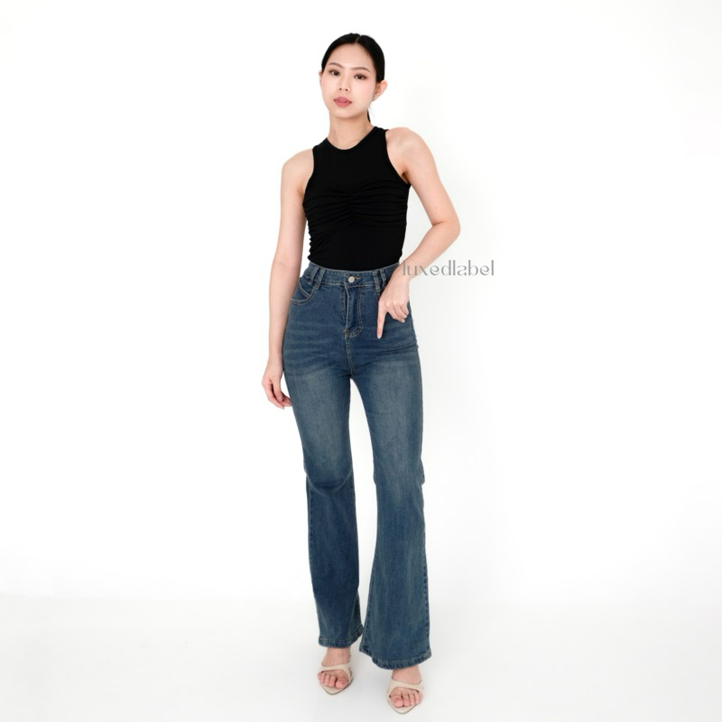 Ay00 [LUXE.DLABEL] - 328 jeans Celana jeans wanita Panjang Highwaist Wanita Jeans Wanita Polos