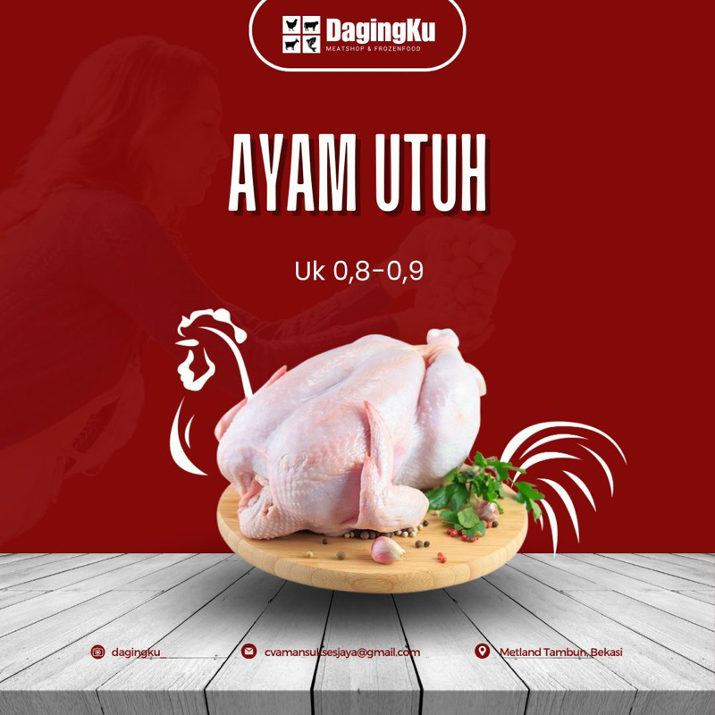 

Ayam Utuh 1 Ekor ayam karkas/ayam boiler whole chiken