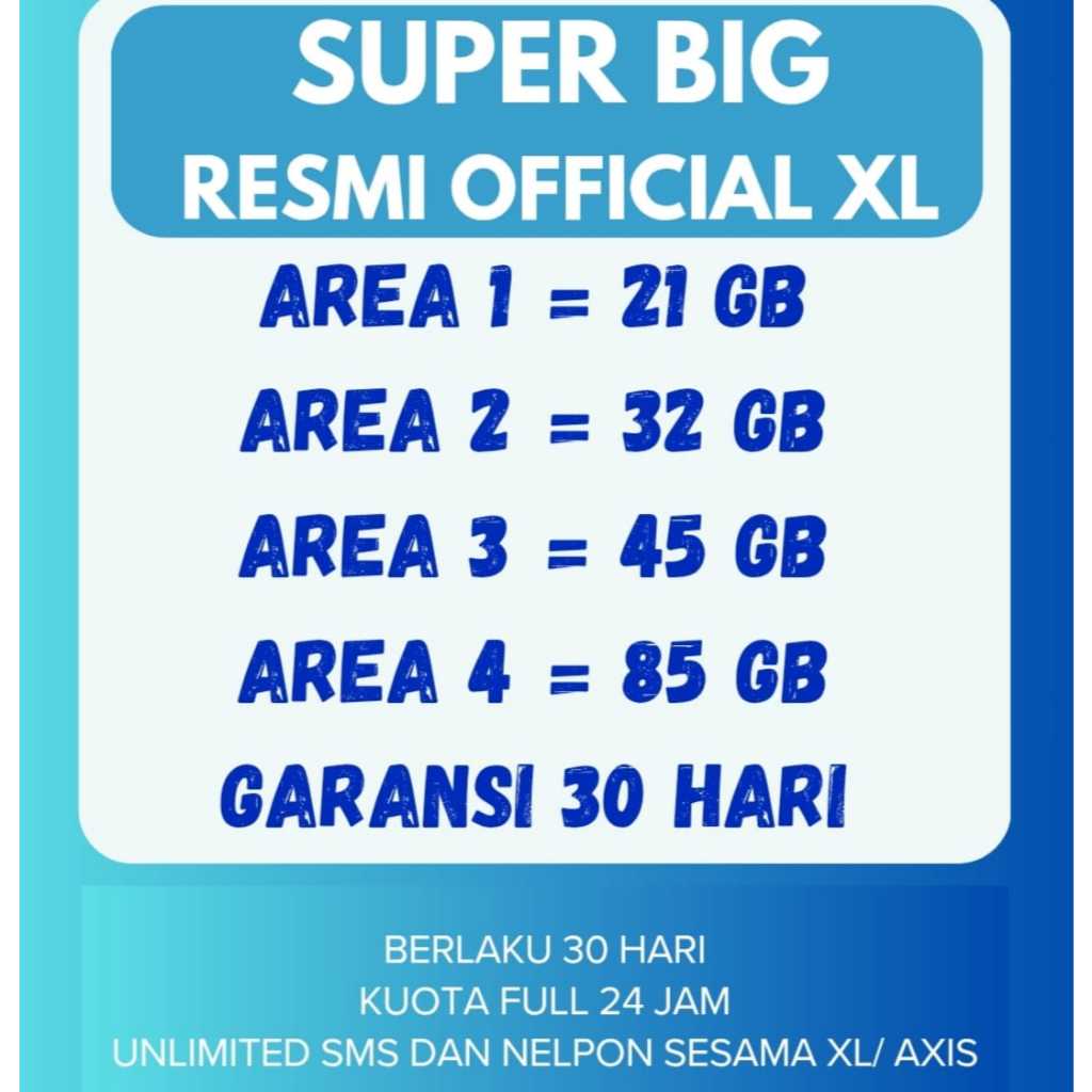 KUOTA XL AXIS KUOTA AKRAB XL AXIS FULL 24 JAM 30 HARI GARANSI FULL