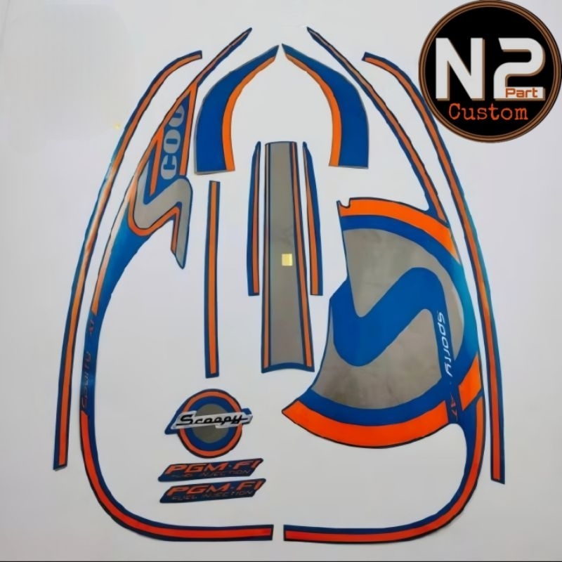 Stiker lis striping motor honda Scoopy 2013 sporty biru