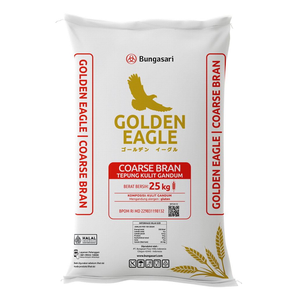 

tepung gandum coarse bran golden eagle repack 500 gr