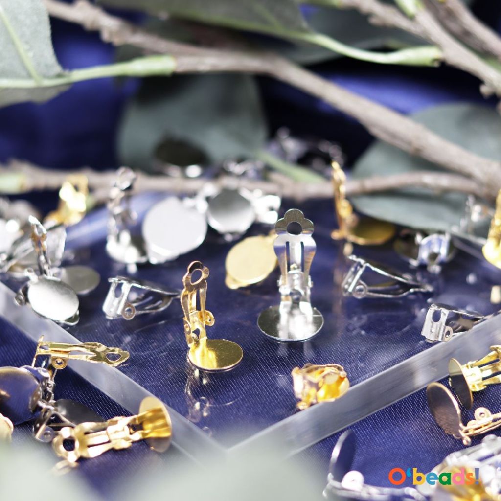 10pcs Bahan Anting Jepit Besi DIY
