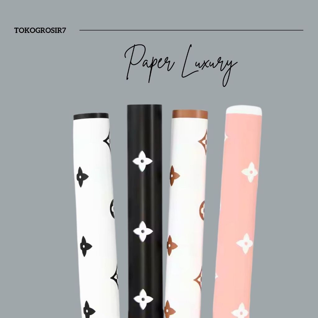 

KERTAS BUKET MOTIF LV WRAPPING PAPER MOTIF LV WRAPPING CELLOPHANE LUXURY WESTERN FASHION
