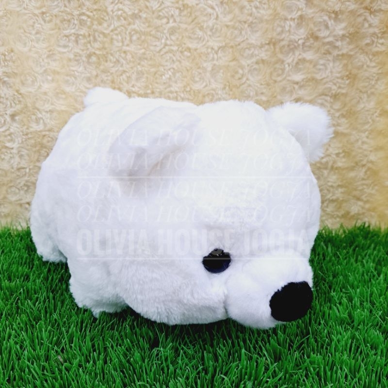 Boneka Lying Beruang Kutub Boneka Gembul Polar Bear Putih Boneka Tiduran Beruang