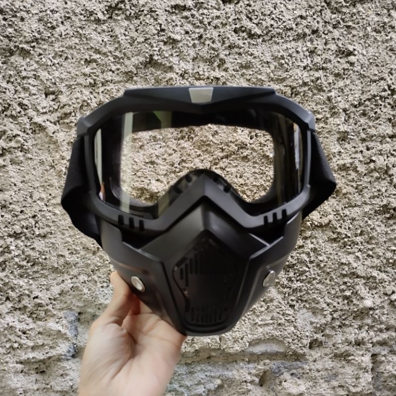 MASK BERKENDARA BENING TRANSPARANT (Bisa Instan)