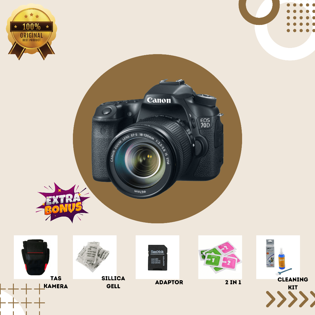 [KAMERA DSLR] CANON EOS 70D BLACK MULUS SECOND SECOND BERGARANSI ORIGINAL