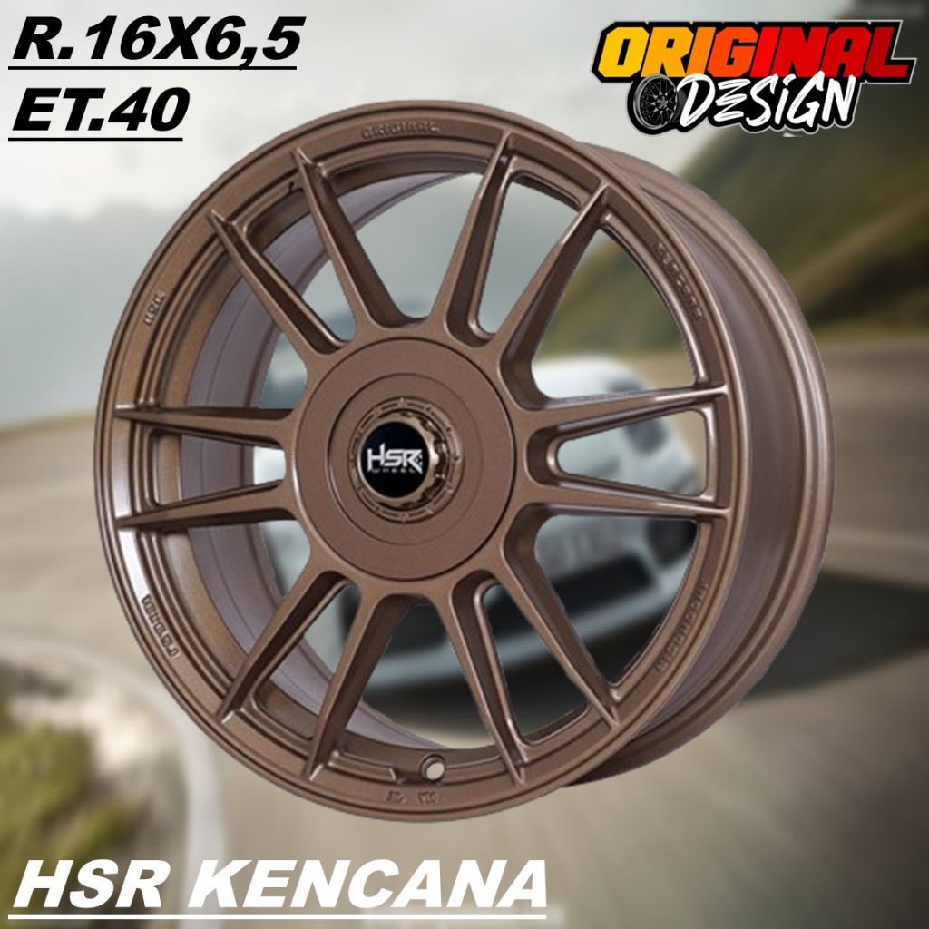 Velg Mobil Brio, Jazz, Yaris, Ring 16 HSR KENCANA R16 Lubang Baut 4 Warna Broze
