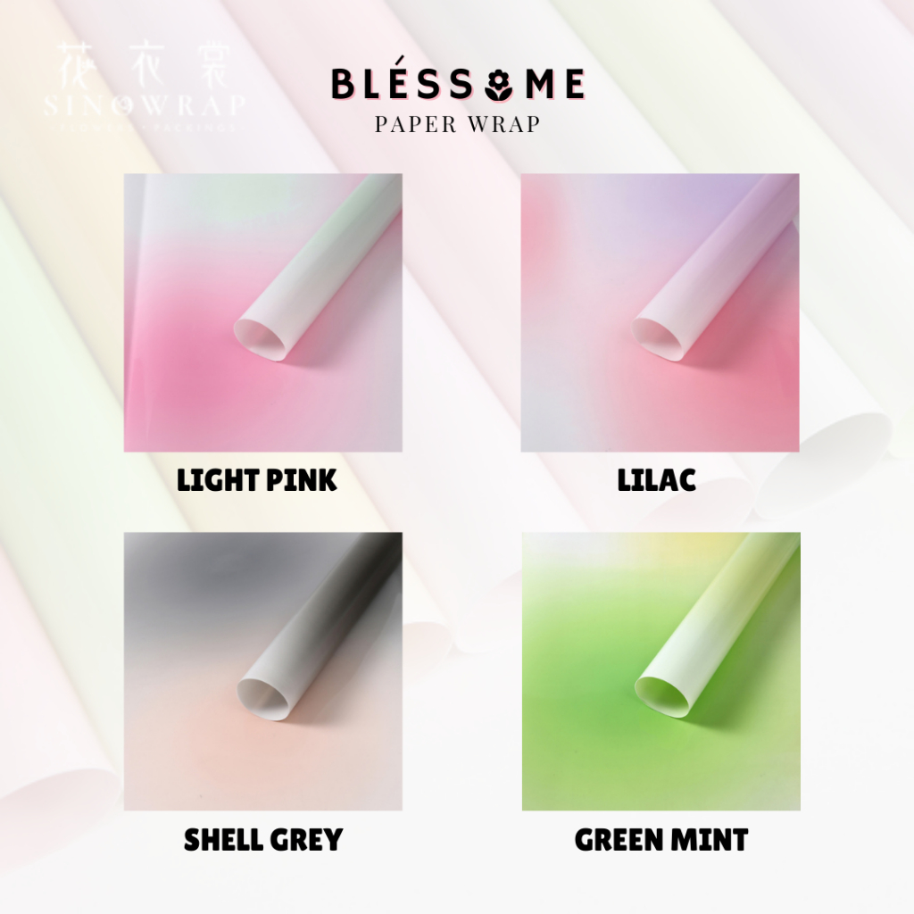 

(20 LEMBAR) Flower Wrapping Paper Candy Gradient Glossy / Gradasi Pelangi / Korean Rainbow Kertas Buket Bunga Florist Cellophane Pembungkus Kertas Hand Bouquet