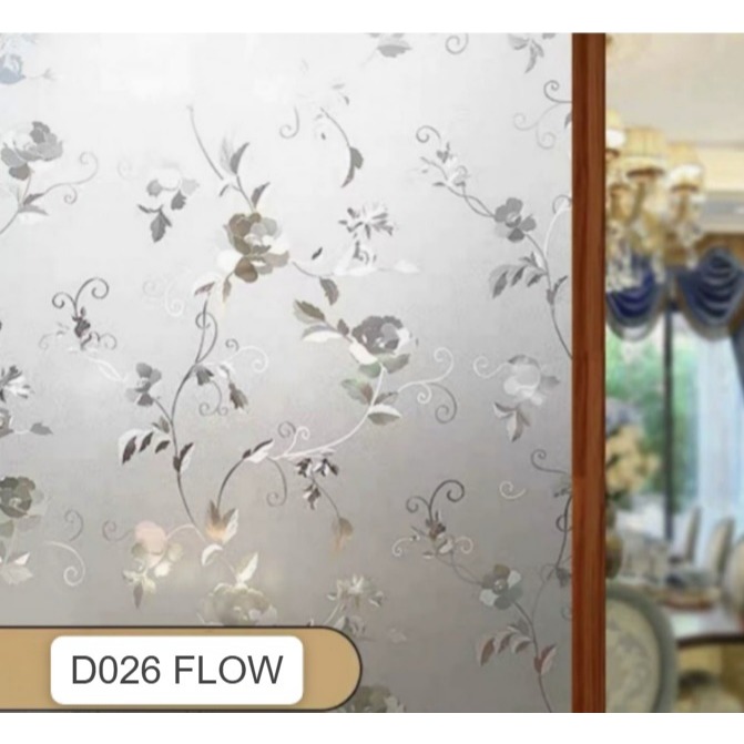 D026 FLOW SANBLAST STIKER KACA JENDELA 3D SANBLAST JENDELA STIKER KACA FILM STICKER SUNBLAST