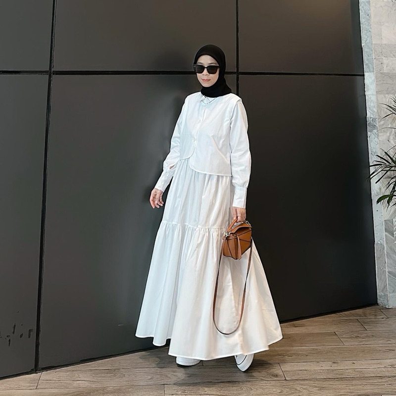 MEGAN DRESS white - COTTONTREND PEKANBARU
