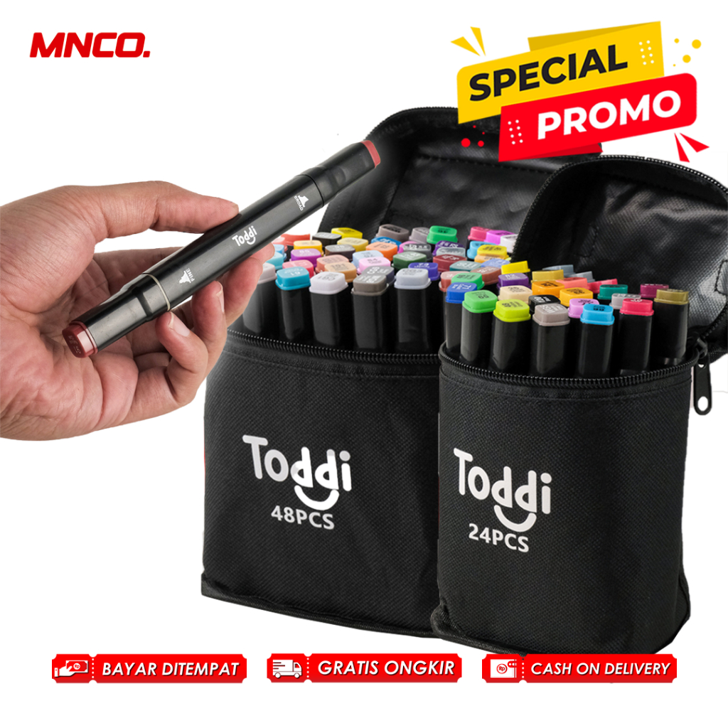 

Spidol Warna Warni 1 Set 12-48 Warna Stabilo Touch Dual Side Fine Art Marker Set Toddi Brush Pen