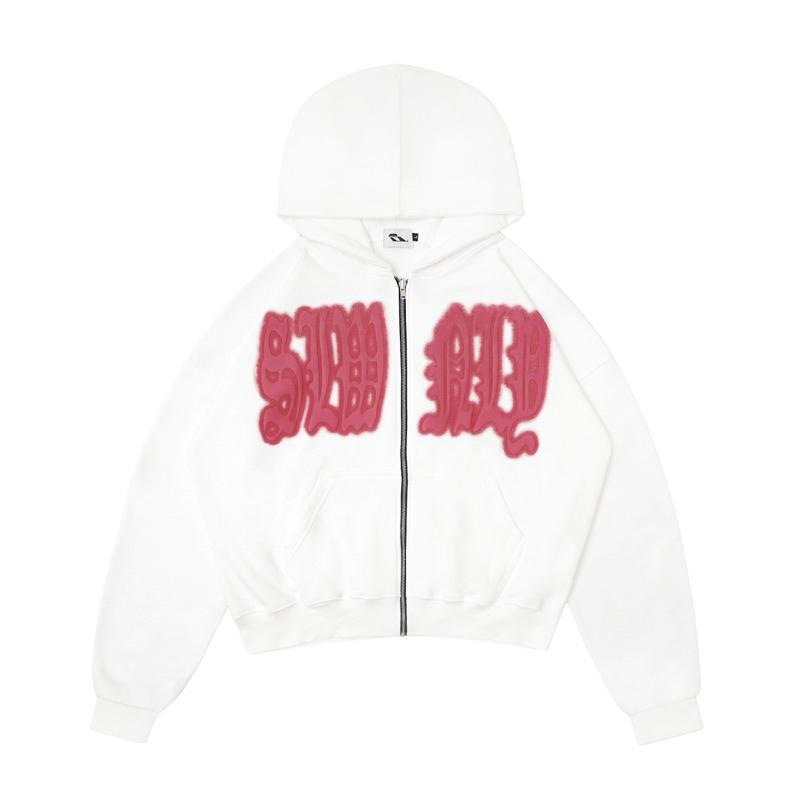 Slowandly - Zip Hoodie - Rose White