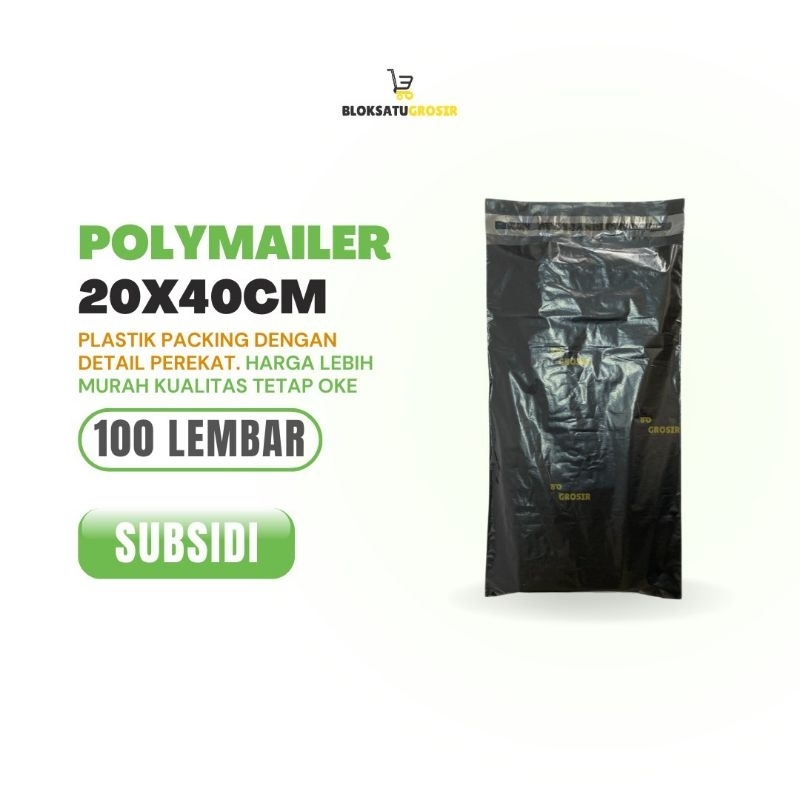 

Plastik Packing Polymailer Hitam Import 20x40 cm Isi 100 Lembar Ekonomis Subsidi Packing Online Shop Masker Plastik Lem