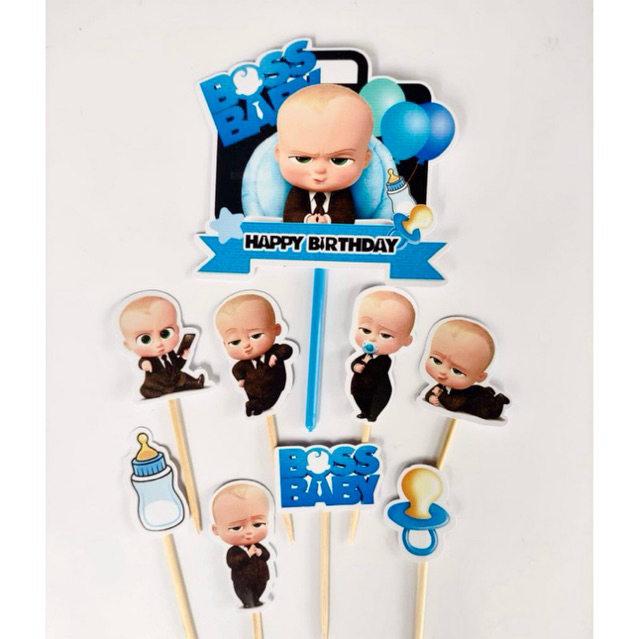 TOPPER BOSS BABY (LA-001) / CAKE TOPPER BOSS BABY / TOPPER KUE BOSS BABY / CUPCAKE TOPPER BOSS BABY 