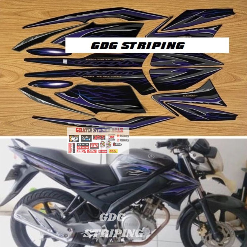 Striping Stiker Yamaha Vixion Old 2010 Ungu Murah GDG