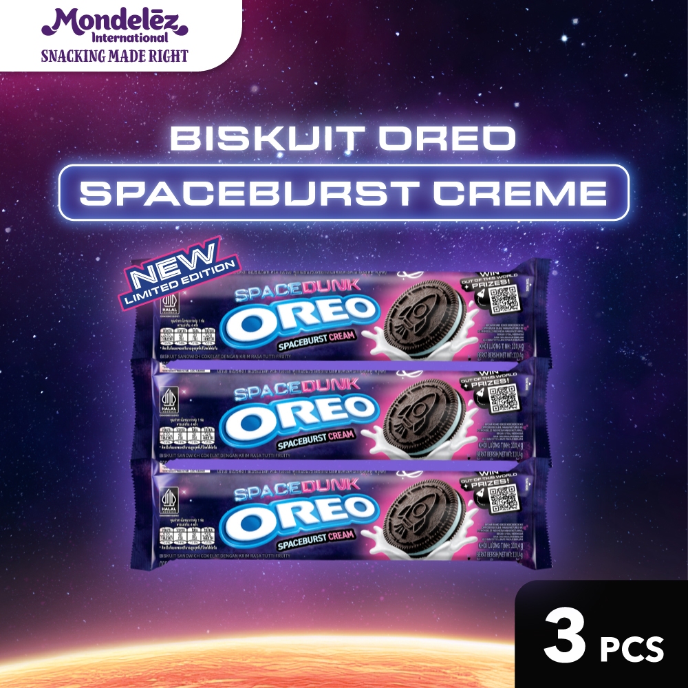 

OREO SPACEBURST CREAM 110.4G x 3 - EDISI SPACE DUNK | Cookies Biskuit Cemilan Anak & Dewasa