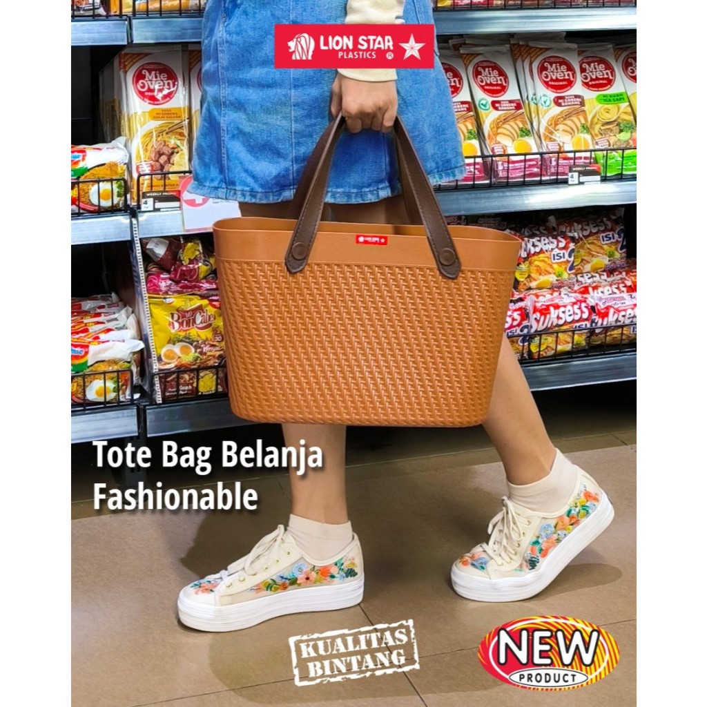 Keranjang Belanja Pasar Sayur Plastik Lion Star Jinjing ToteBag B-20 Laguna Tote Bag Medium Motif An