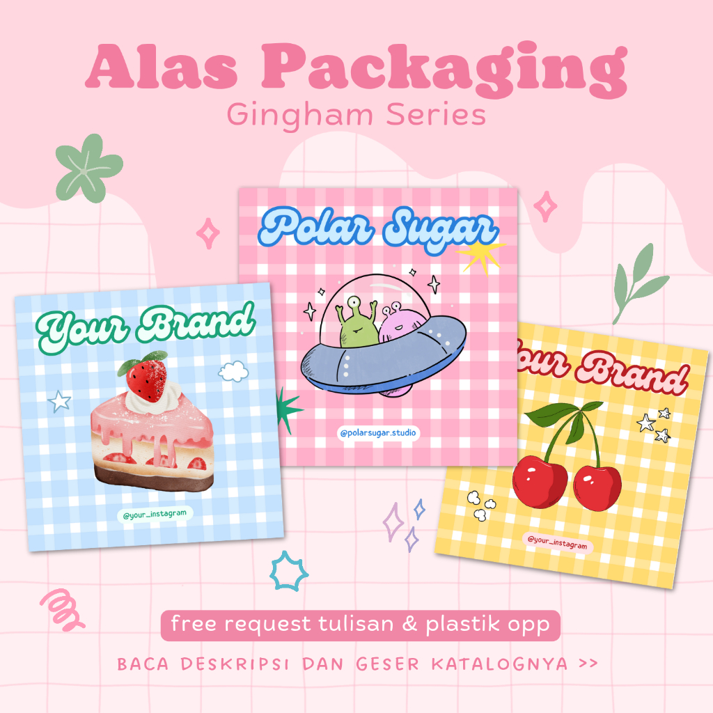 

[GINGHAM] Alas Kertas Packing Aksesoris Gift Aesthetic • Kertas Packaging Free Plastik Opp