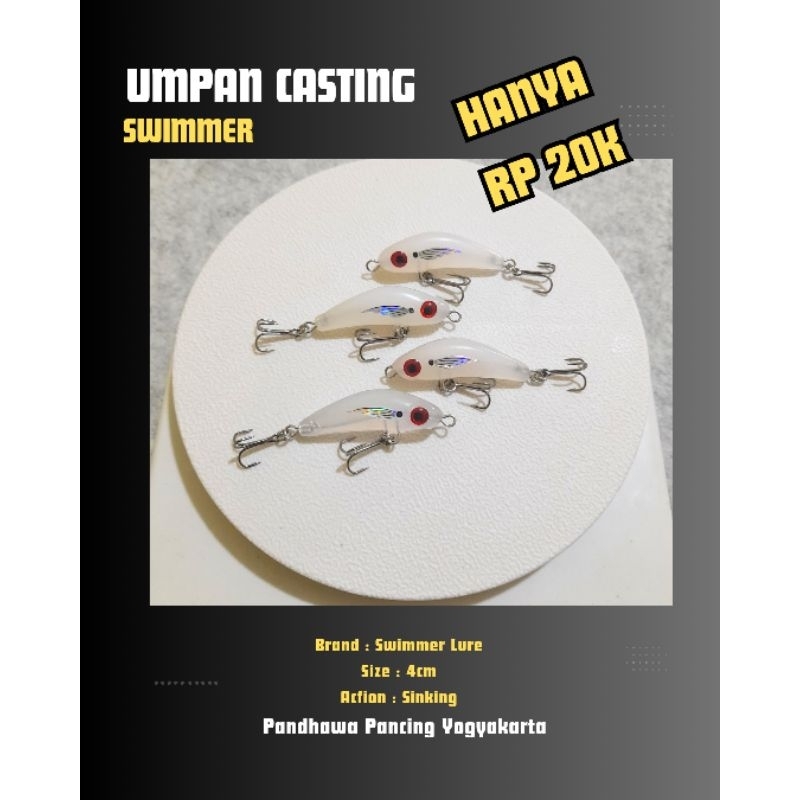 Lure Umpan Swimmer 4cm untuk Casting Hampala