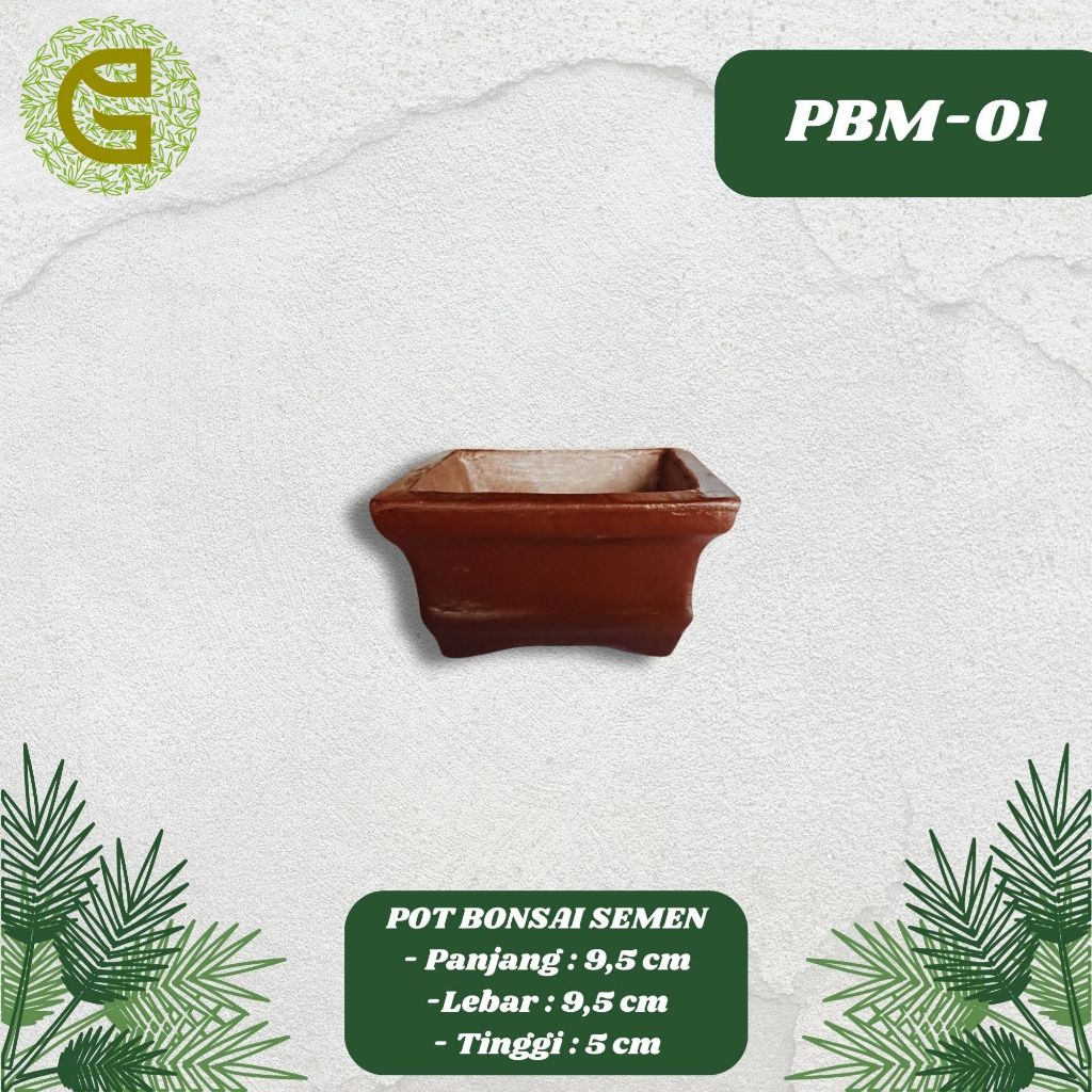Pot Bonsai Kotak | Pot Mame | Pot Bunga | Pot Semen | Panjang 9,5 cm x Tinggi 5 cm