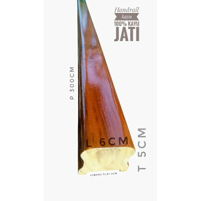 handrail kayu jati / pegangan anak tangga