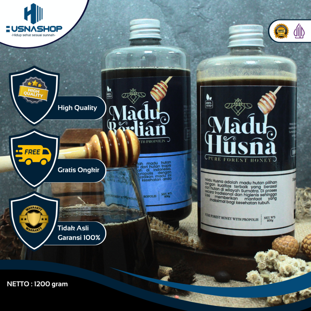 

Bundling Paket Murah Madu Husna dan Madu Berlian High quality Netto 1200gram