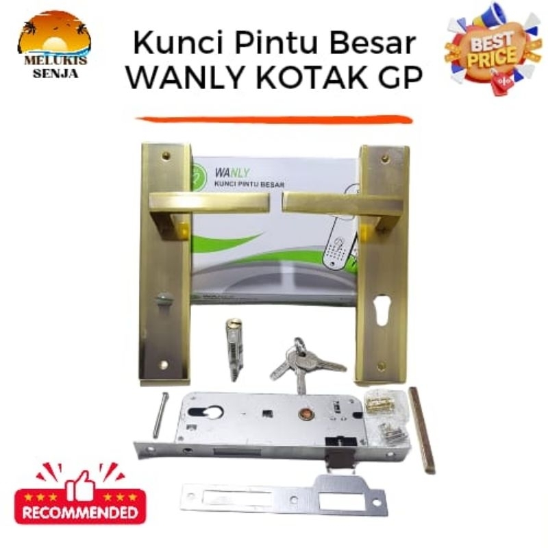 Kunci Pintu / Slot Pintu BESAR WANLY KOTAK GOLD