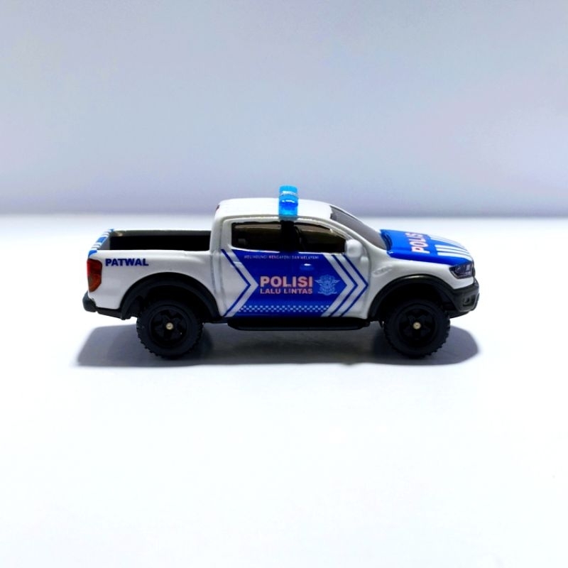 DIECAST SKALA 1/64 HOTWHEELS  FORD RANGER RAPTOR DOUBLE CABIN CUSTOM POLISI INDONESIA PATWAL PJR